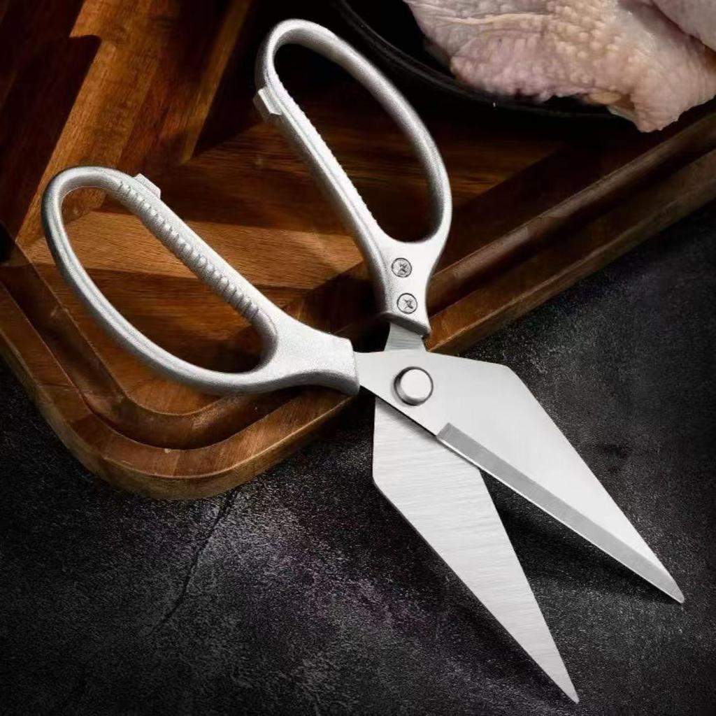 Heavy-Duty Stainless Steel Kitchen Scissors: Large Head, Multifunctional for Chicken, Beef, and More