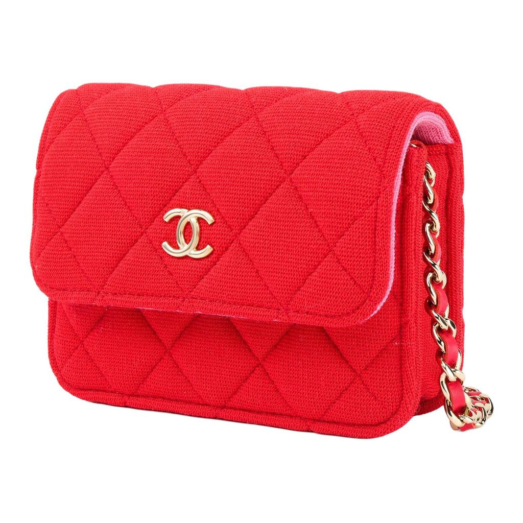 Chanel 23C Kette Leder Gewebt Mini Schultertasche Damen Taschen Rot CD0104-B10061-NL806