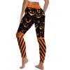 Halloween Striped Printed Sports Leggings Women Casual Funny Pants