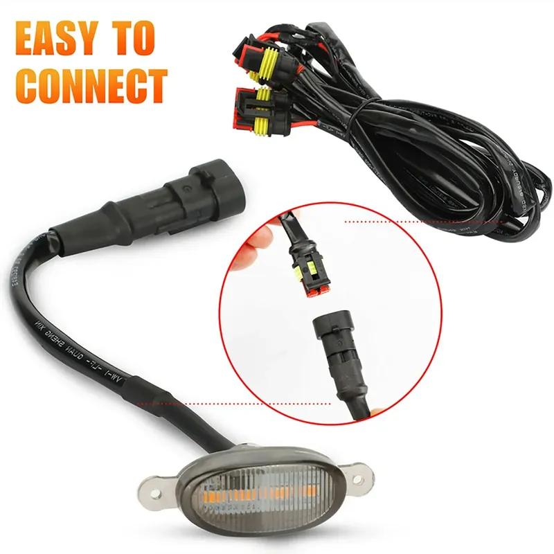 4Pcs Universal Car LED Front Grille Light Smoked Amber White Modification Lights For Off Road Trunk SUV Ford Toyota