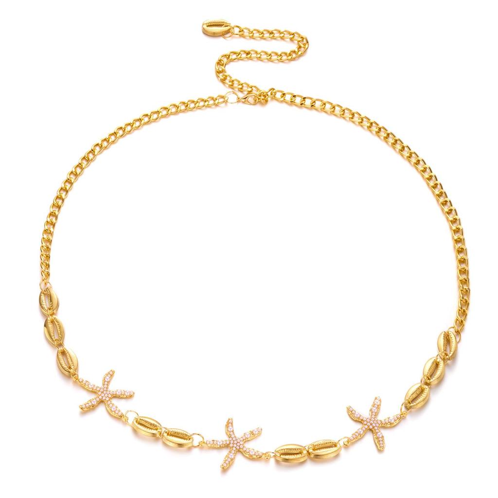 Bohemian Starfish Waist Chain: Ocean-Inspired Beaded Beach Body Jewelry