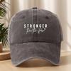 STRONGER Letter Print Baseball Cap Classic Washed Vintage Duckbill Cap Outdoor Casual Sports Shopping Vacation Hat  Street