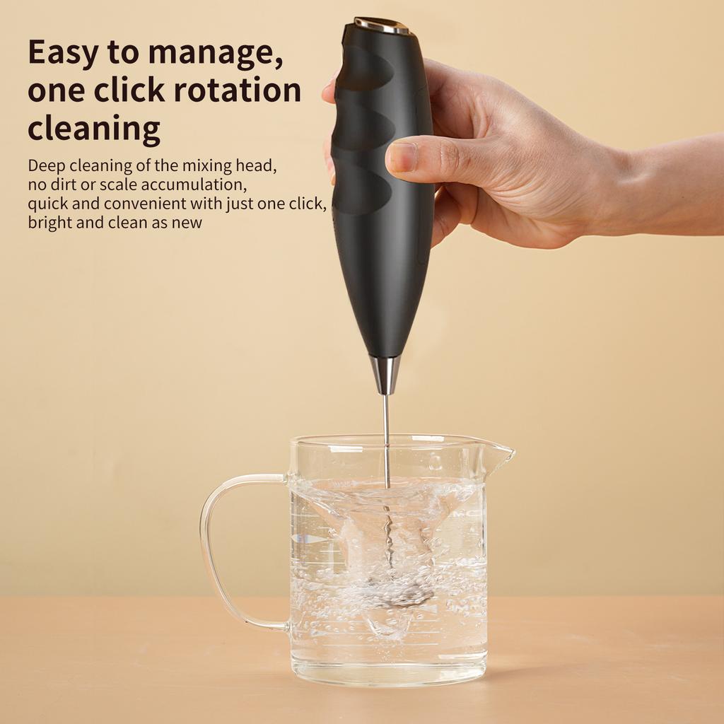 Mixeur à main électrique sans fil multifonctionnel avec fonction turbo 304 et poignée ergonomique - Batteur électrique portable, mousseur à lait