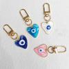 Blue Eye Turkish Heart Evil Eye Keychain Enamel Turkish Heart Keyring  School Bag Decor