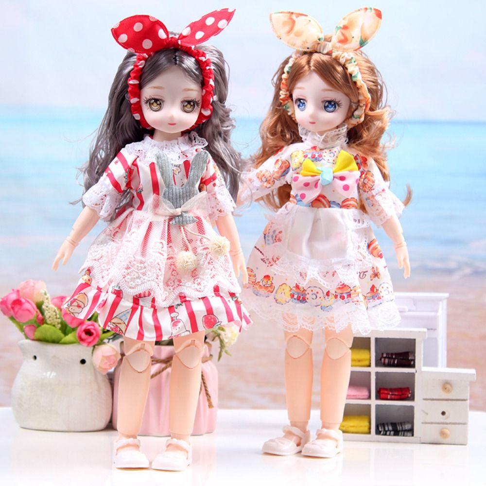 Kle opp 30 cm Bjd-dukke med klær 30 cm artikulerte leker DIY hengslet dukke Barn