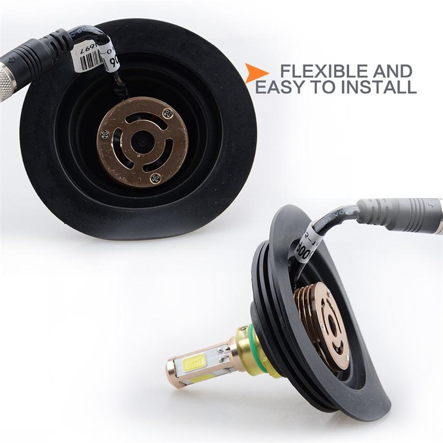 2 X Black Rubber Car Off-Road LED Headlight Retrofit Housing Seal Cap Dust Cover