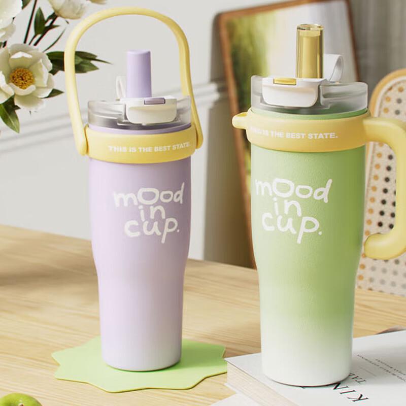 RELEA 1300ml Insulated Straw Cup with Tea Filter