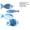 4 Pcs Wood Fish Wall Decor Rustic Blue Fish Beach Wall Art Nautical Coastal Themed Wall Hanging Sculpture for Lake House Ocean Bathroom Decor
