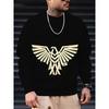 Men'S Printed Crewneck Sweatshirt With Trendy Design, Casual Long-Sleeve Style.