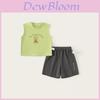 Summer Kids Set With Cotton Fabric And Cartoon Print For Children Aged 3 To 8