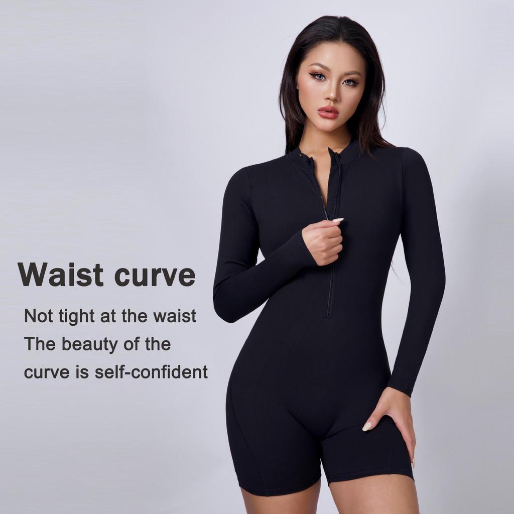 European & American Peach Lift One-Piece Yoga Bodysuit: Cross-Back, Hollow Design, Outerwear, Sports Shorts Style.