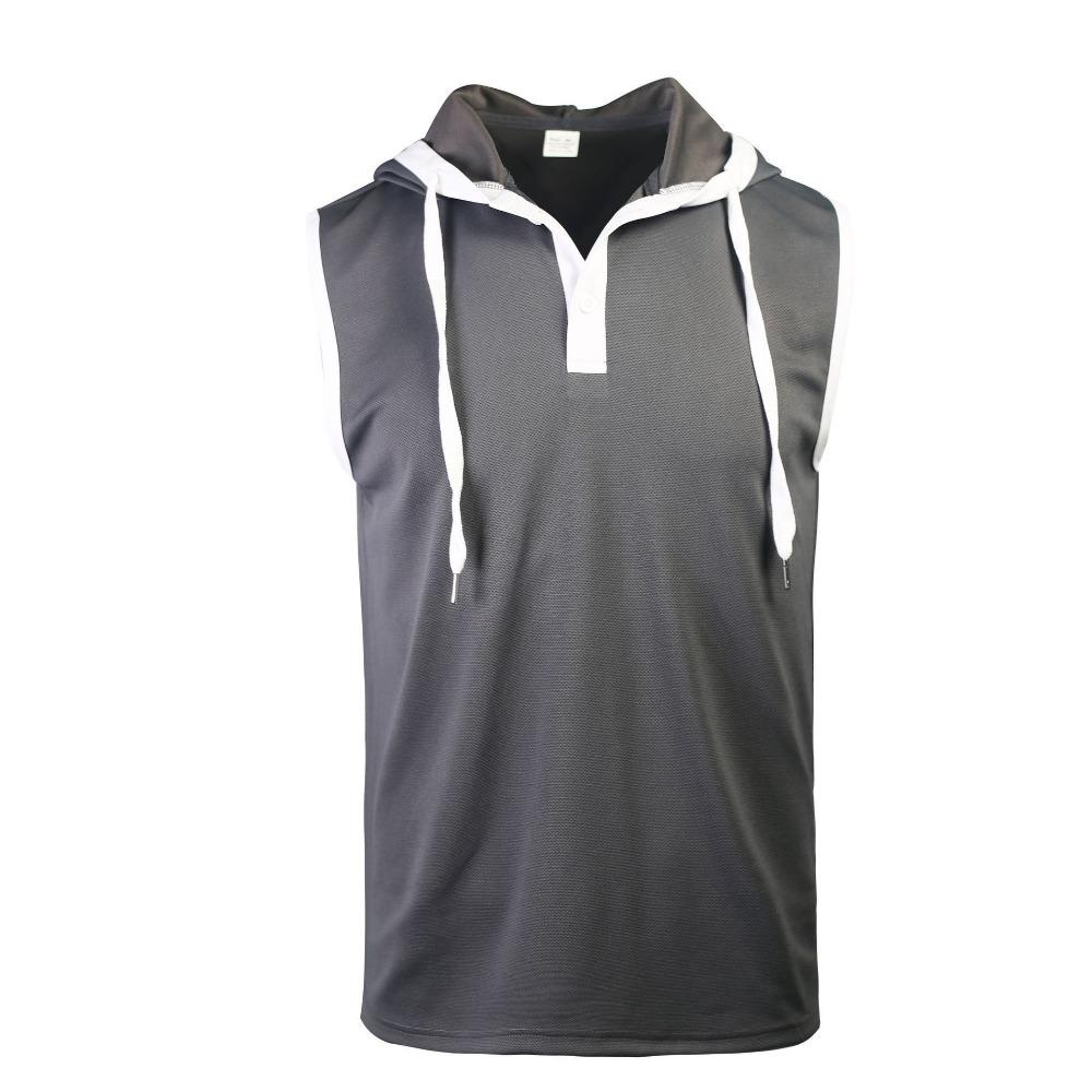 Men Hooded Sleeveless Shirt Casual Gym Tank Top Male Breathable Bodybuilding Vest Basketball Shirt Fashion Singlet Man Clothes