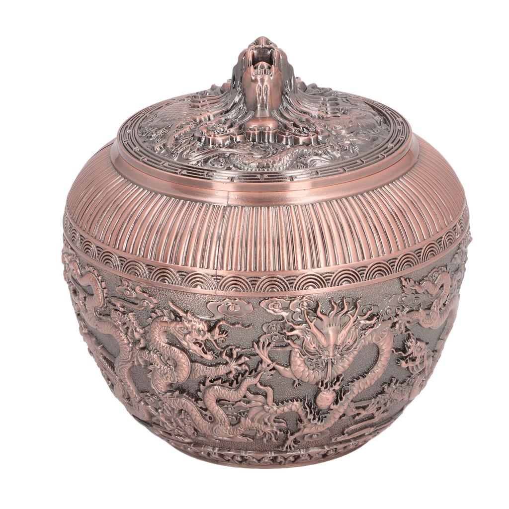 Teebehälter Metall Aufbewahrungsbehälter für losen Tee Luftdichter Teebeutelbehälter Exquisite bronzefarbene Teedose