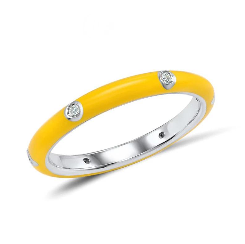 Copper Inlaid Zircon Full Inlaid Colorful Zircon Rainbow Ring Simple and Niche Design Sense Single Row Simple Ring Wholesale