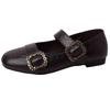 French retro Mary Jane shoes girl summer 2025 new fairy style skirt versatile one-word buckle belt leather shoes tide