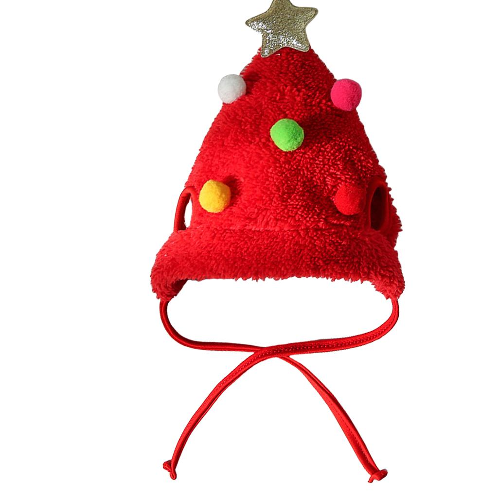 Reindeer Christmas Tree Headwear Hat for Pet Neck Decorations Reindeer Star Pompoms Christmas Dog Headwear Photo Props