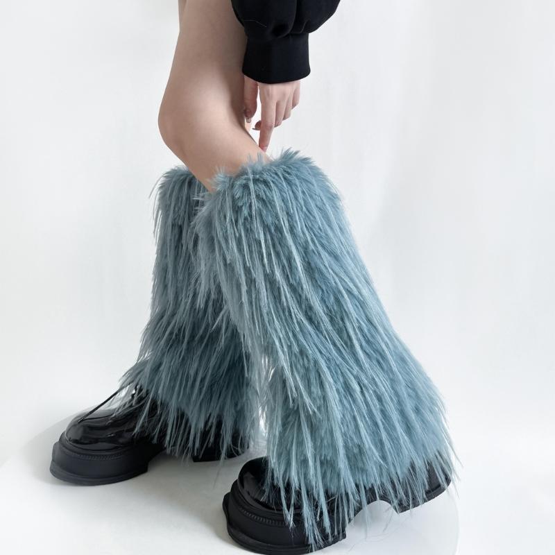 Women's Thick Fuzzy Leg Warmers Soft Plush Boot Covers Toppers for Costume Parties Winter Fashion Accessory Leg Gaiters