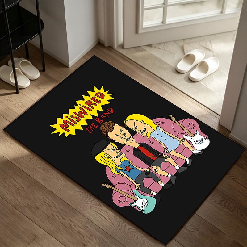 Tappeto Beavis and Butt‑Head Antiscivolo per Interni Adatto per Sedia da Ufficio Soggiorno Scrivania del Computer Tappeto Decorativo per Home Office Tappetino in Fibra di Poliestere