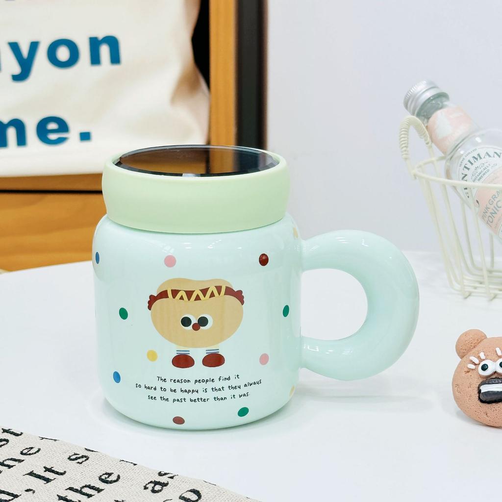Creative Personality Mirror Ceramic Cup Small Monster Suit Mug Girl Cute Cup High Looking Water Cup Cartoon