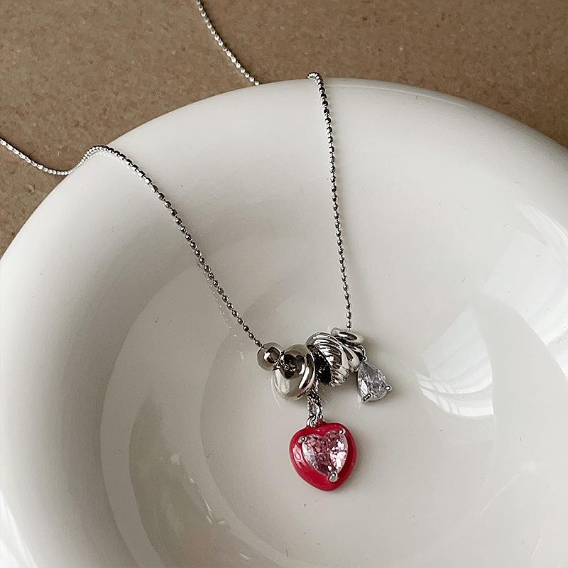 Long Tassel Necklace Water Droplet Star Shaped Heart-shaped Multi Pendant Sweet and Cool Fashionable Versatile Collarbone Chain