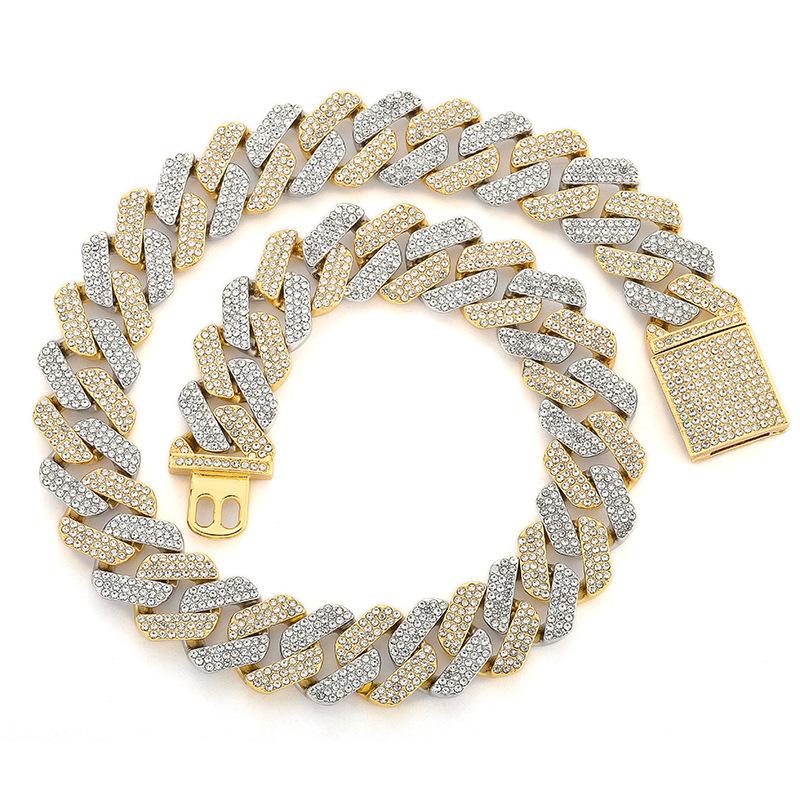 Alloy Diamond Studded Necklace for Men and Women