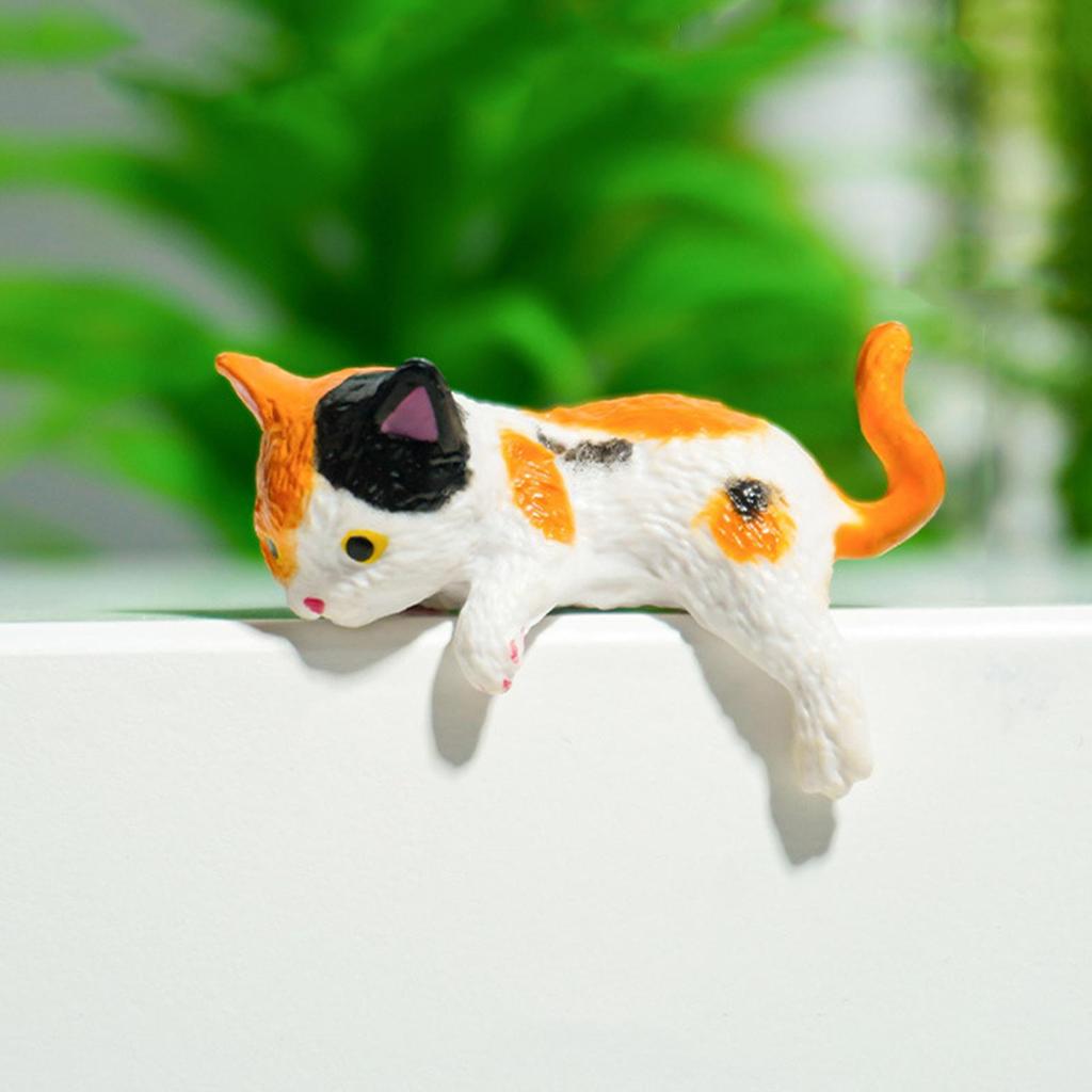 10Pcs Cute Kitten Decoration Creative Sleeping Cat Doll Home Ornaments Toys Cat Car Landscape Decoration Adorable Gifts
