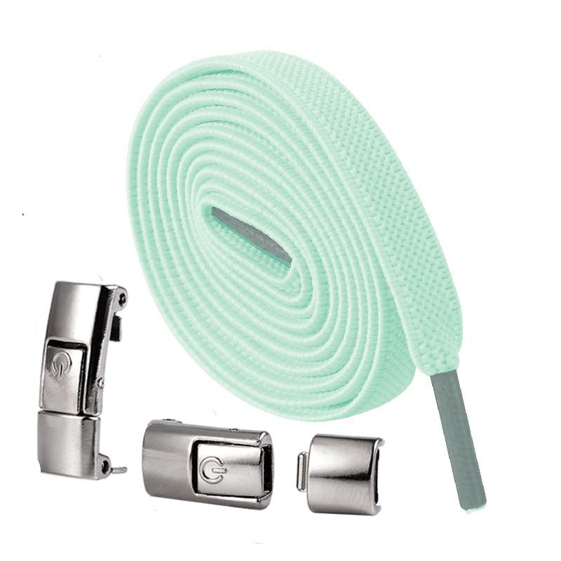 Press Lock Elastic Shoelaces, 8MM Widened Flat No Tie Sneaker Laces for Kids and Adults