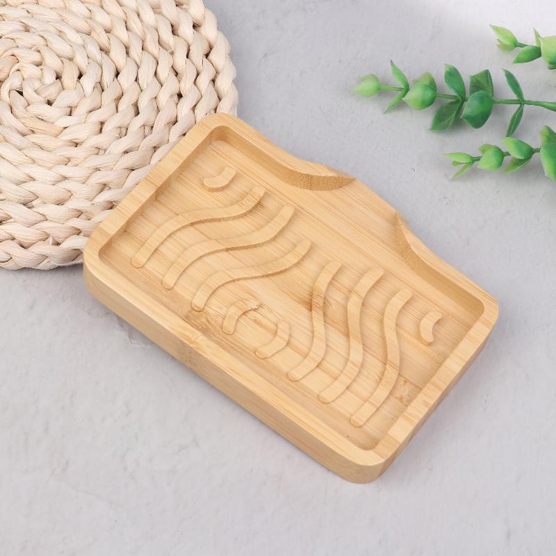 Bamboo Soap Dish Holder Tray, Wood Bar Soap Saver Self Draining Soap Case For Bathtub Hotel Home Countertop Drying Shower Sink