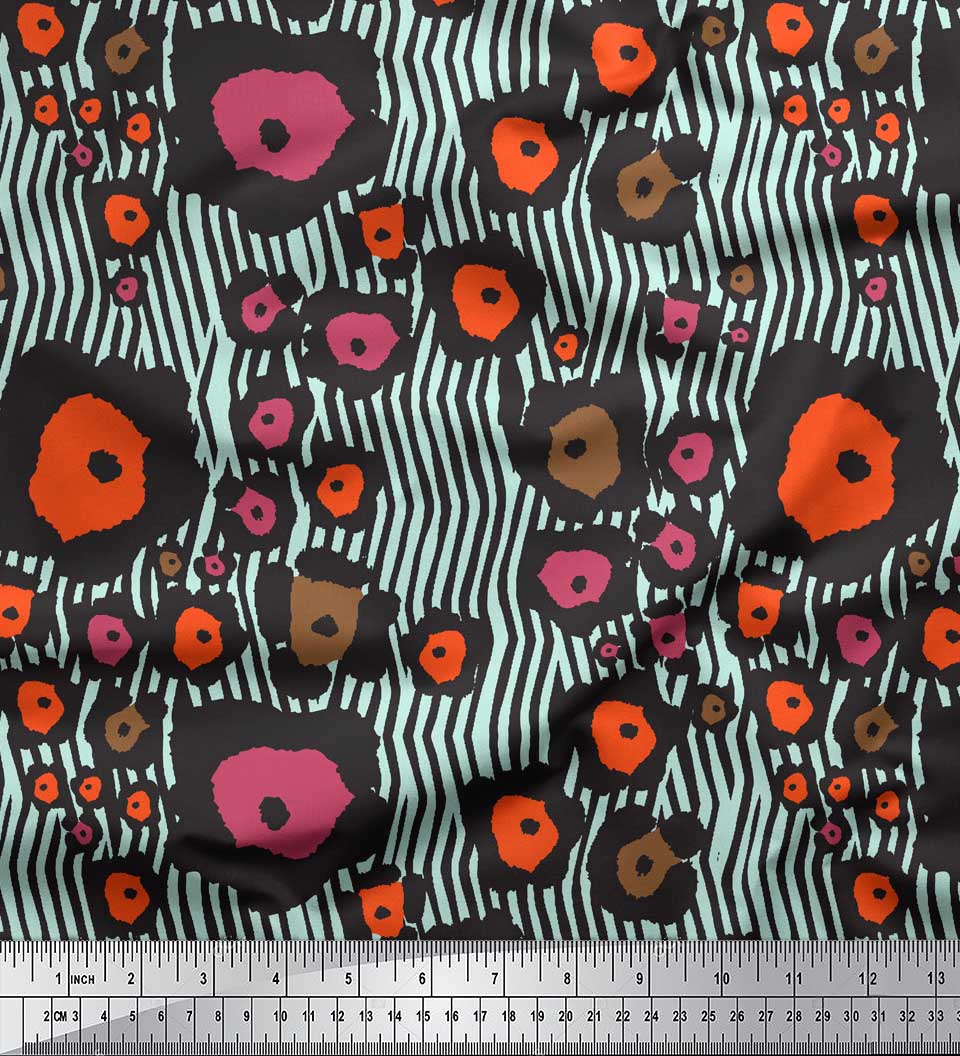 

Тканина Soimoi Purple Japan Crepe Satin Тканина з принтом на шкірі зебри Тканина на метри 42 дюйма 42 Inch Wide - Poly Crepe зелений