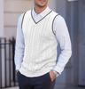 Men's Knitted Vest, Sleeveless, Casual V-neck, Thickened Waistcoat