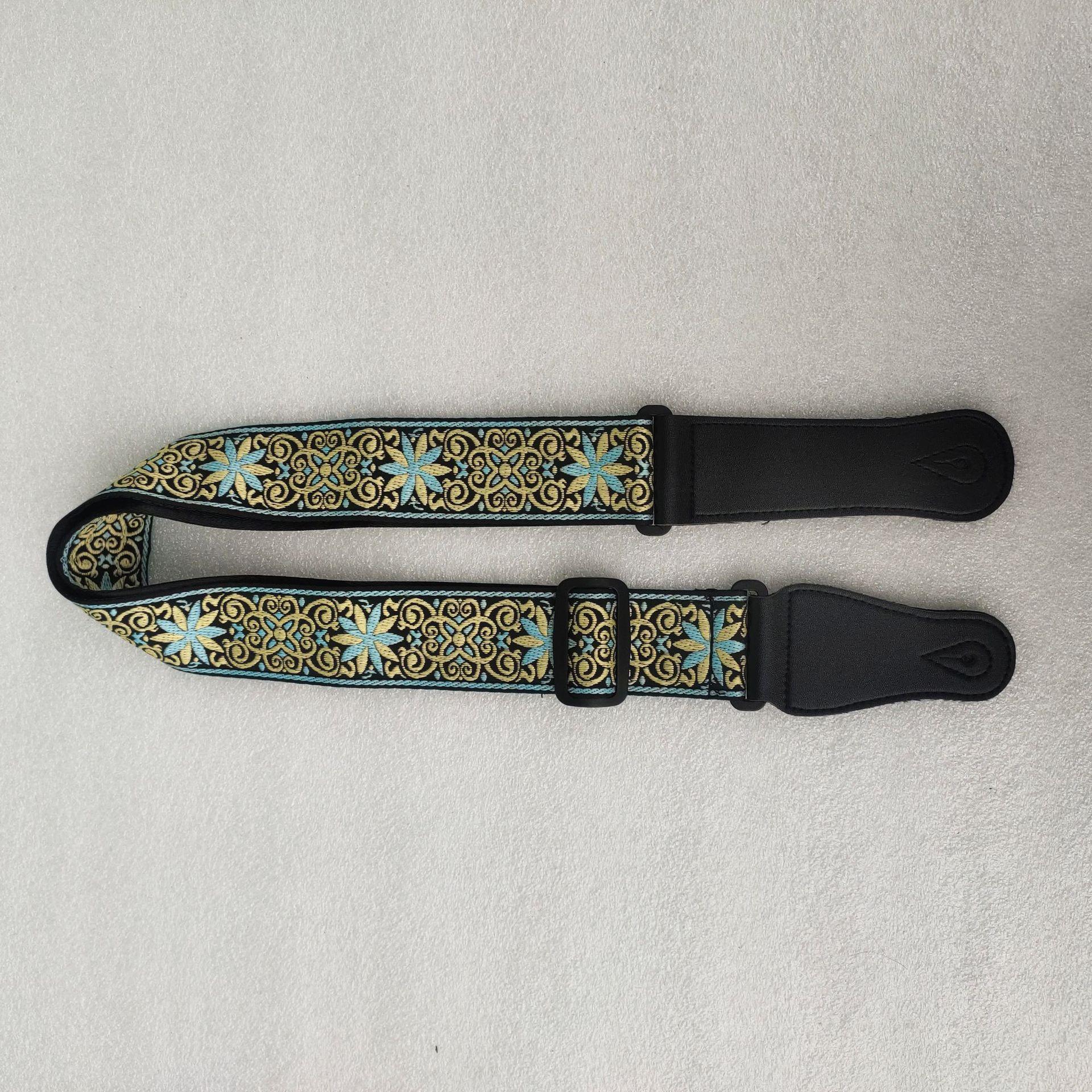 

1 шт. Розширений ремінь для акустичної гітари в етнічному стилі, шкіряна голова, регульований плечовий ремінь для гітари, аксесуари для бас-гітари