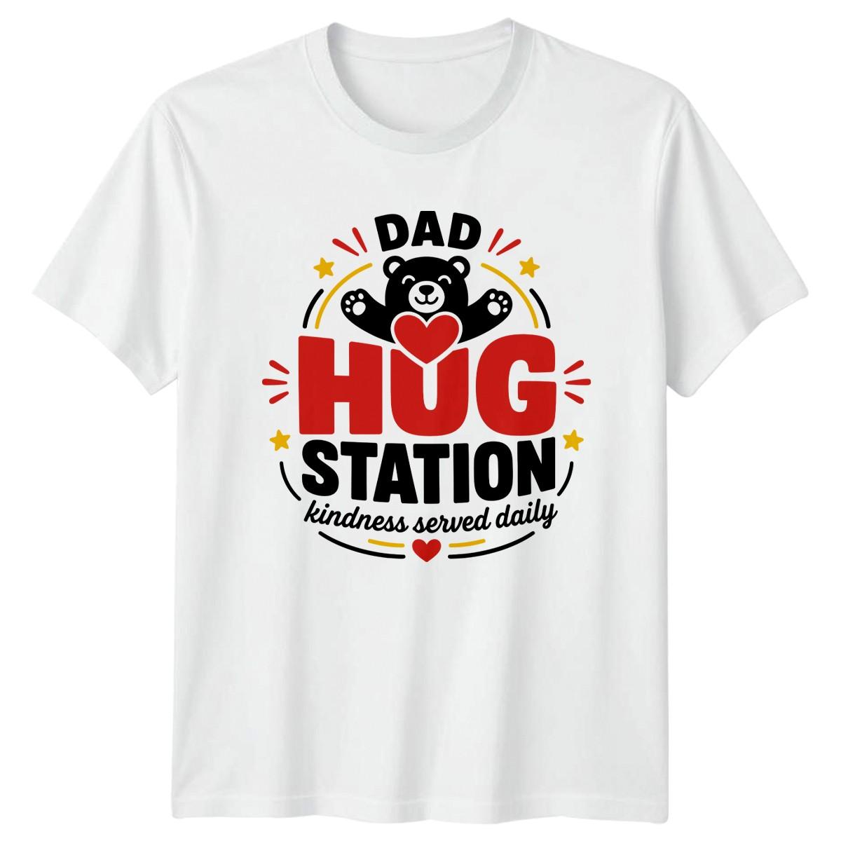 Dad Hug Station Kindness Served Mens T-Shirt Dad Hugs Fatherhood Fathers Day M
