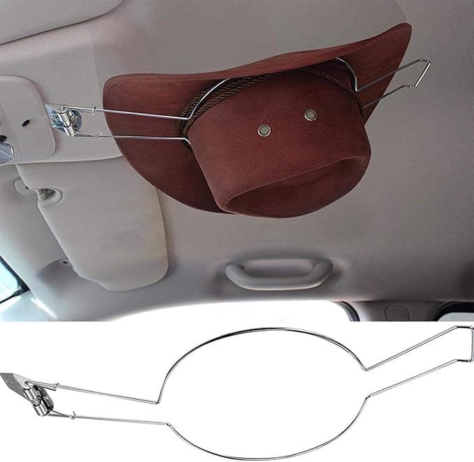 

Держатель для ковбойской шляпы, Подставка для ковбойской шляпы, Держатель для ковбойской шляпы с креплением на автомобиль, Зажим для шляпы для внедорожника, грузовика, автомобиля серебряный