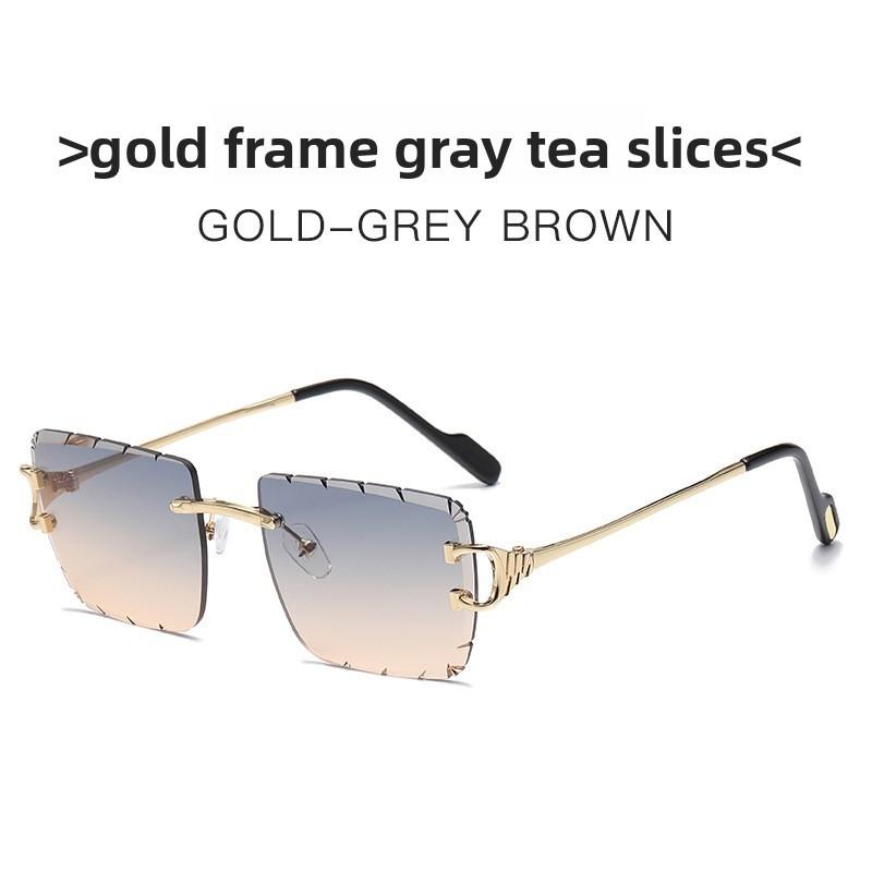 Minimalist Gold Frame Square Sunglasses With Gray Lenses For Fashion And Outdoor Activities