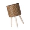 Supporto per piante in rattan intrecciato a mano, materiale ecologico giallo, robusto e durevole, design multilivello per uso interno ed esterno