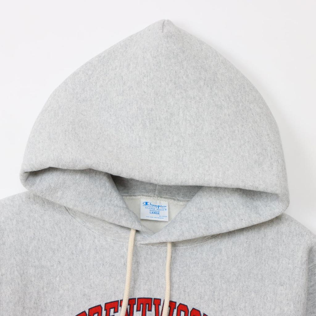 Parka Long Sleeve Brushed Lining Embroidery Stained Print REVERSE Hooded Sweatshirt Silver Gray X Maroon [Champion] 11.5oz WEAVE(R) C3-A121 Men's