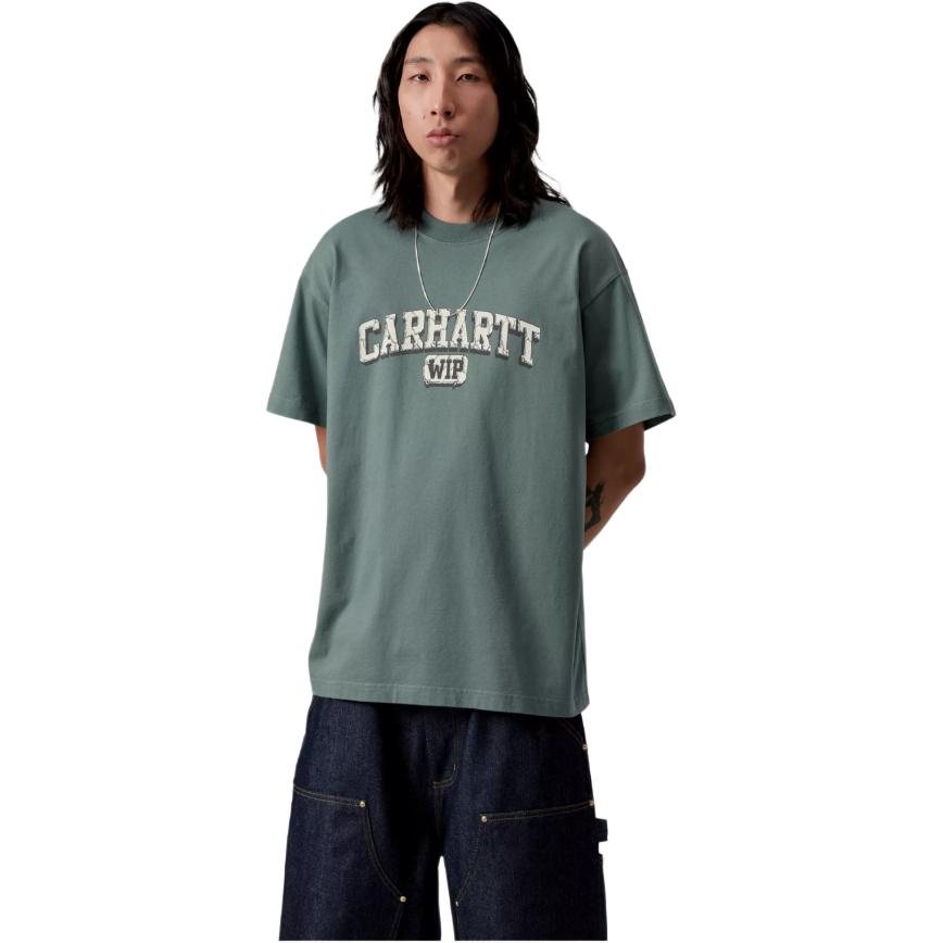 Carhartt WIP FW25 S/S Heavy Duty T-Shirt Loose Faded Vintage Casual Short Sleeve Logo T-Shirt Men Tops I036015-3GD-4G