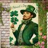 Metall Wandkunst Grünes Kleeblatt Leprechaun Schild für Pub