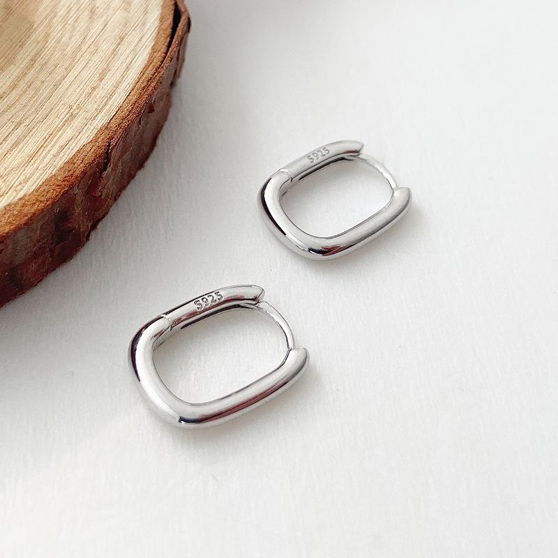 Baoyilong S925 Sterling Silver Geometric Ear Cuffs - Simple, Stylish, Exquisite Earrings for Piercings 925 Silver платиновый