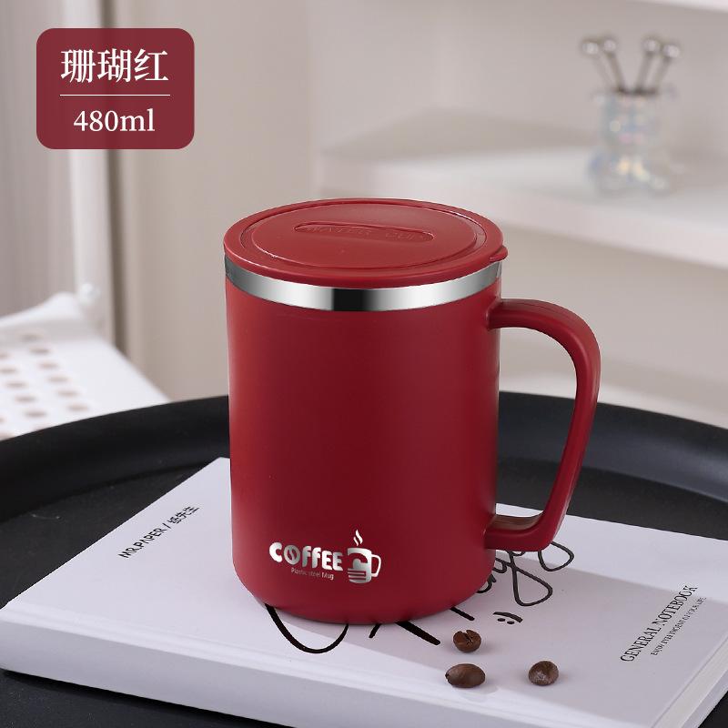 304 Stainless Steel Double-Layer Anti-Scalding Tape Cover Mouthwash Cup Coffee Cup Tea Cup Printable Gift