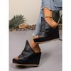 10cm Peep-Toe Wedge Platform Sandals – Large-Size High-Heel Summer Slippers, Roman Style New Waterproof Platform Sandals