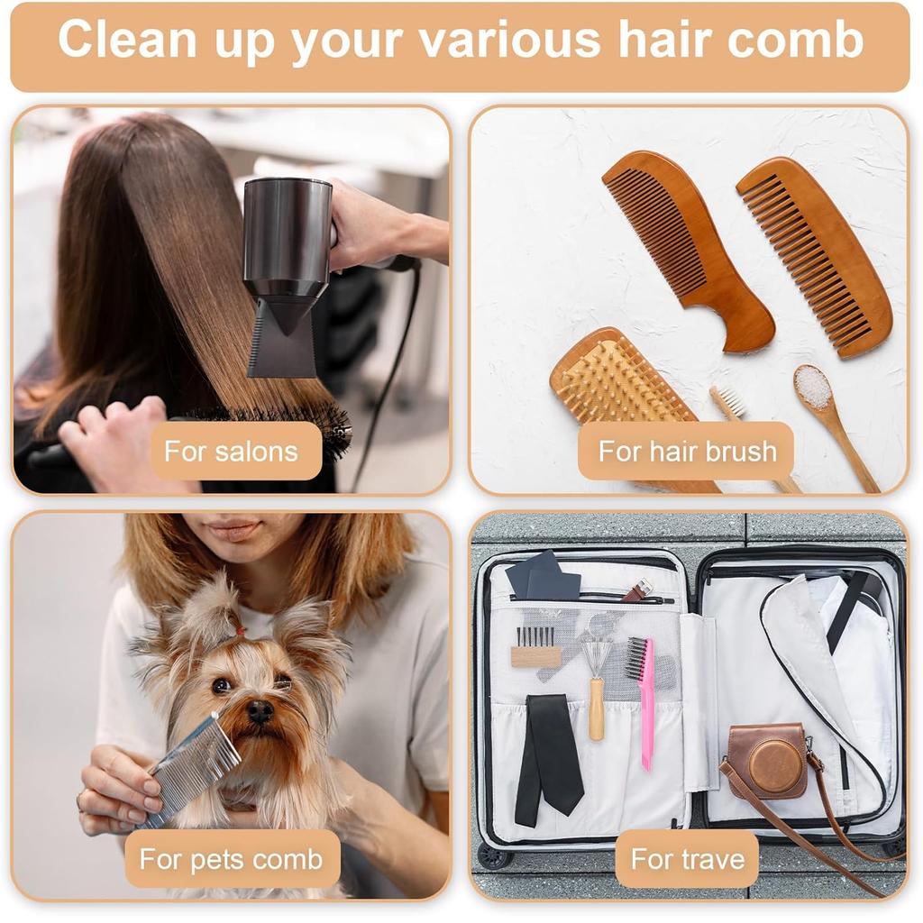 Hair Brush Cleaner Tool, 3 Pcs Hairbrush Cleaner Set, 2-In-1 Comb Cleaning with Metal Wire Rake for Removing Hair Dust from Brushes Vacuums, Home and