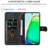For Vivo Y28 4G/iQOO Z9x 5G Case PU Leather Stand Phone Cover with Zipper Pocket
