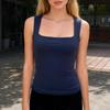 2026 Summer Women's Square Neck Sleeveless Vest T-shirt - Comfortable and Casual Top