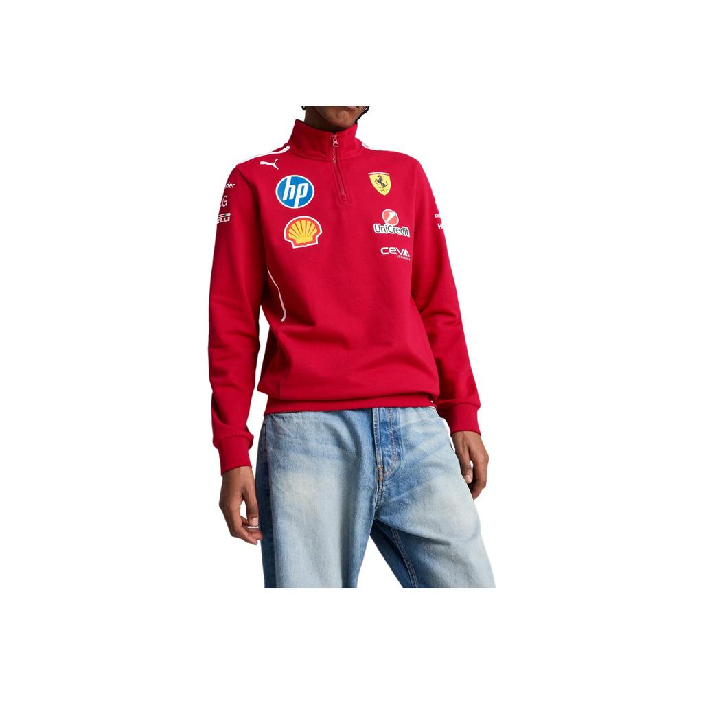 Puma Striped Letter Print Pattern Long Sleeve Sweatshirt Men Tops Deep-Cherry 763942-01