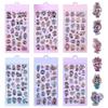 Ziifun 6-Piece 3D Puffy Sticker Set with Inner Details Cute Girl Notebook Craft Supplies Adhesive