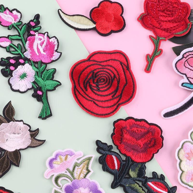 11Pcs Embroidery Rose Flower Sew Iron On Home Patch Badge Bag Hat Dress Applique Rose Patch
