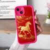 Golden Horse Year Mobile Phone Case for iPhone 17 16 15 14 13 12 11 Air Pro Max Plus Thicken TPU Colorful Cover Cover Pretty