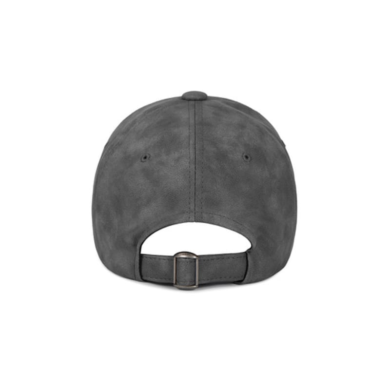 VARZAR VA Studded Vegan Leather Ball Cap Charcoal