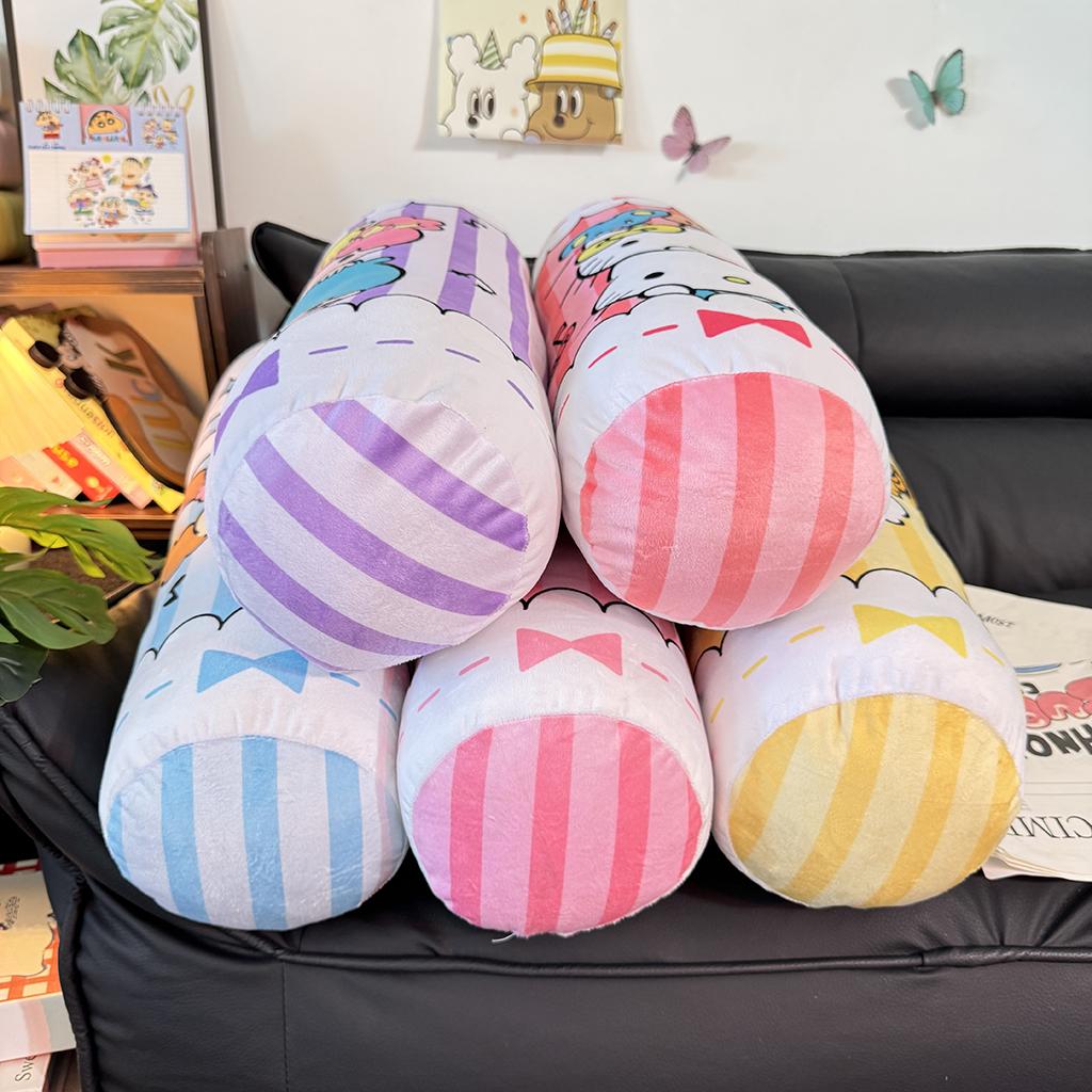 55cm Cartoon Anime Long Plushies Kuromi My Melody Cinnamoroll Japanese Style Printed Pattern Cylindrical Plush Toy Washable
